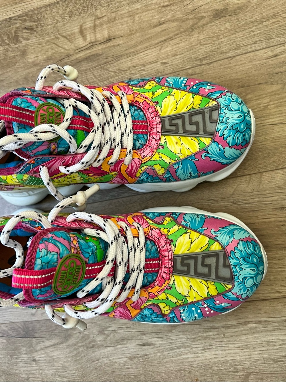 Versace key Chain Multi-Color Floral Print Men's Sneakers
